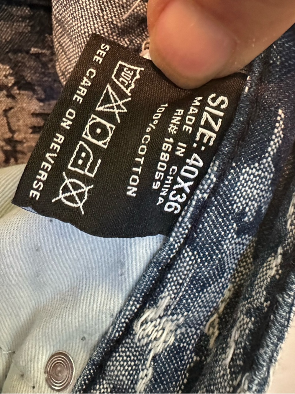 Armor Jeans AJS695 Blue Cargo Jacquard Stacked Denim Jeans Size 40x36 - Picture 13 of 14